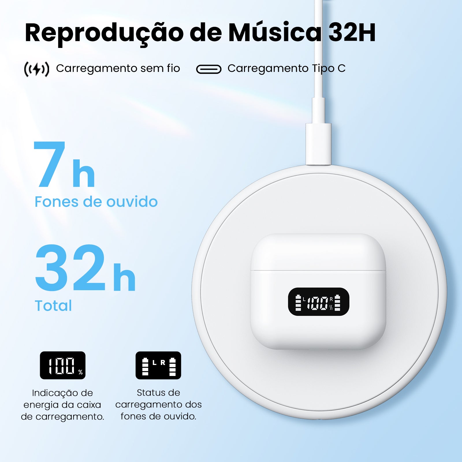 Tranya F1®Produto Original, Despachado de São Paulo, Sem Taxas Alfandegárias, Frete Grátis, Entrega em 2 a 5 Dias, Certificado pela Anatel, Bateria em LED, Autonomia Ultra Longa
