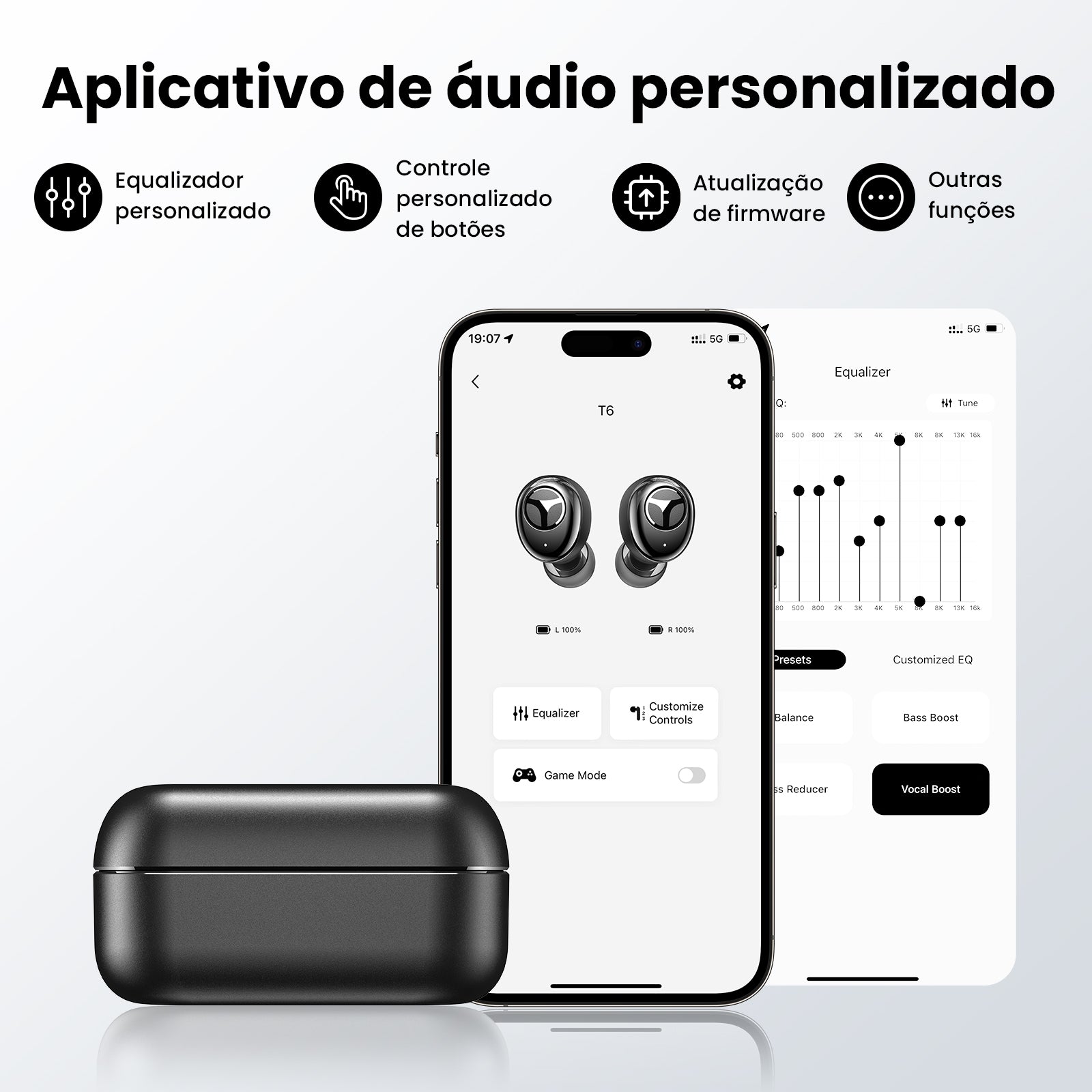 Tranya T6 fones de ouvido bluetooth sem fio