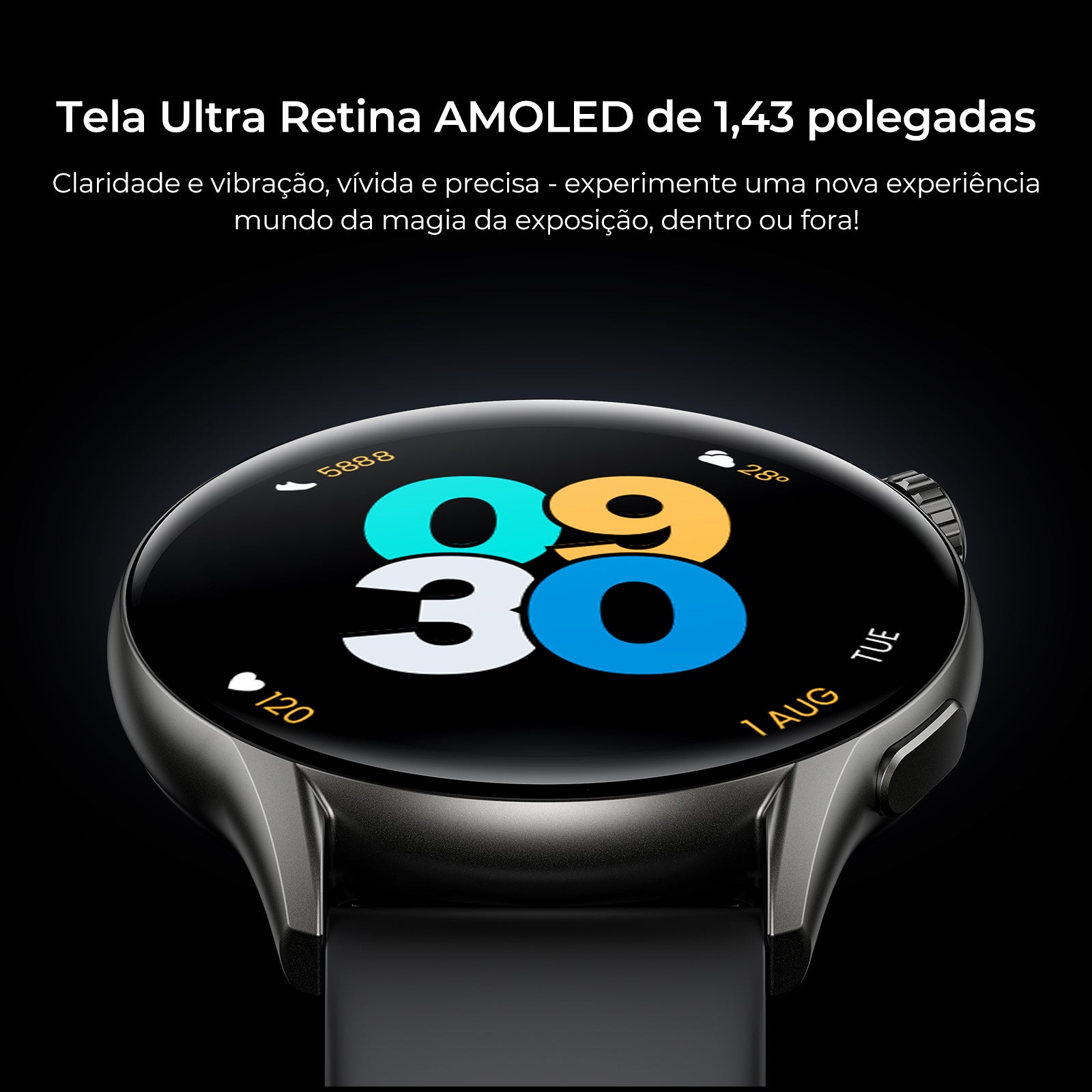 Tranya LS Smartwatch® Rastreador de Fitness, Monitoramento do Sono, Mais de 100 Modos de Esporte, Chamadas, Assistente de Voz com IA