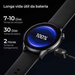 Tranya LS Smartwatch® Rastreador de Fitness, Monitoramento do Sono, Mais de 100 Modos de Esporte, Chamadas, Assistente de Voz com IA